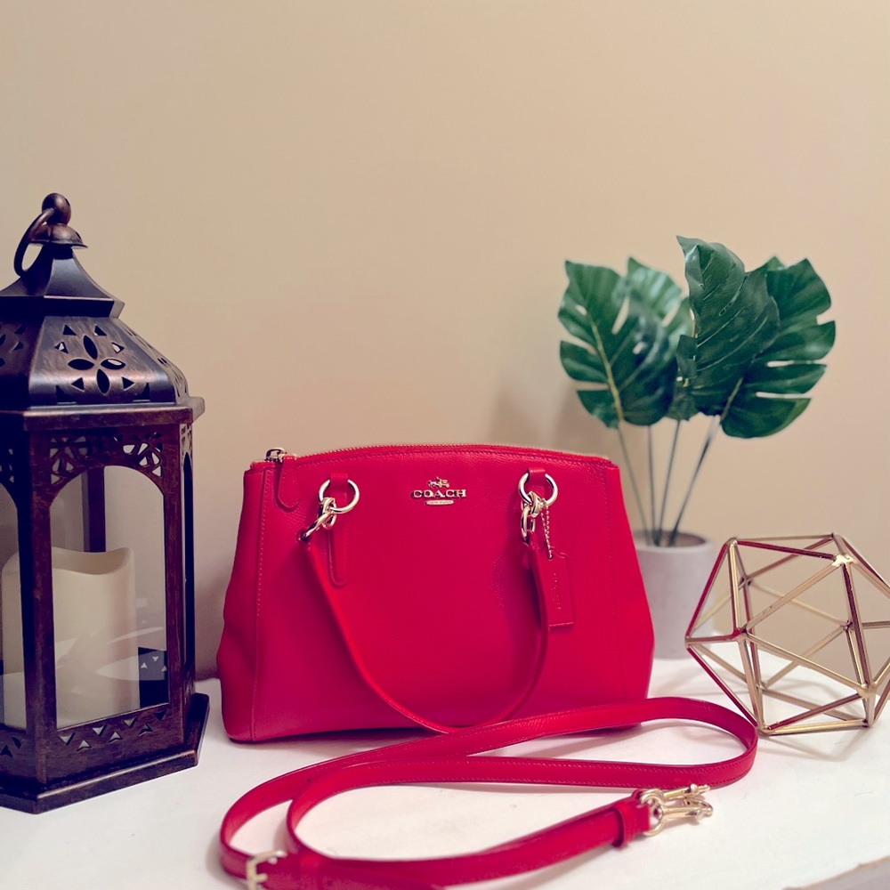 Coach satchel- burnt orange/reddish